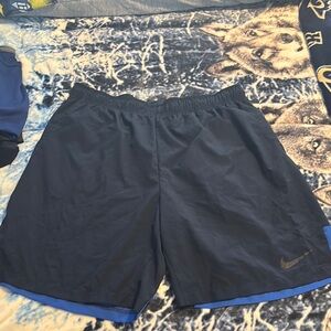 Nike Black and Blue Athletic Shorts